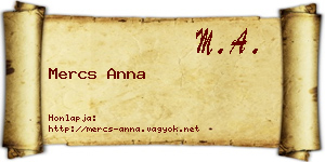 Mercs Anna névjegykártya